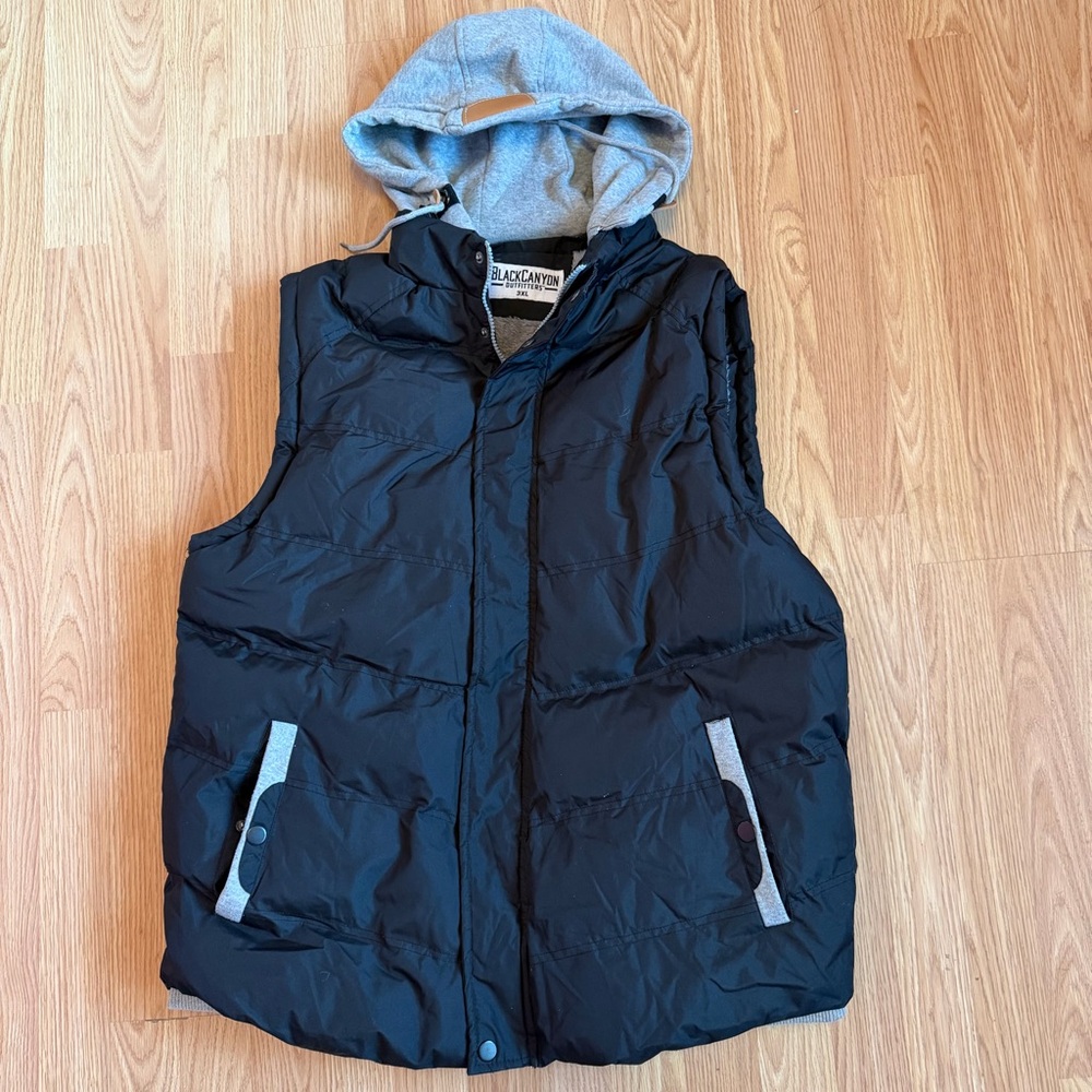 Black Puffer Vest with Hood